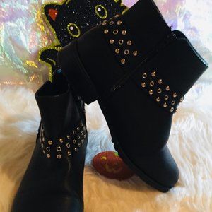 Lane Bryant Black Moto Booties 9W